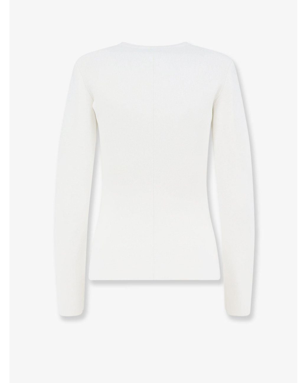 Elisabetta Franchi White Knitted Blazer With Zip