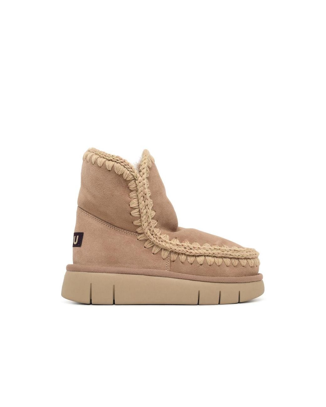 Mou Natural Eskimo 18 Bounce Camel Suede Ankle Boots