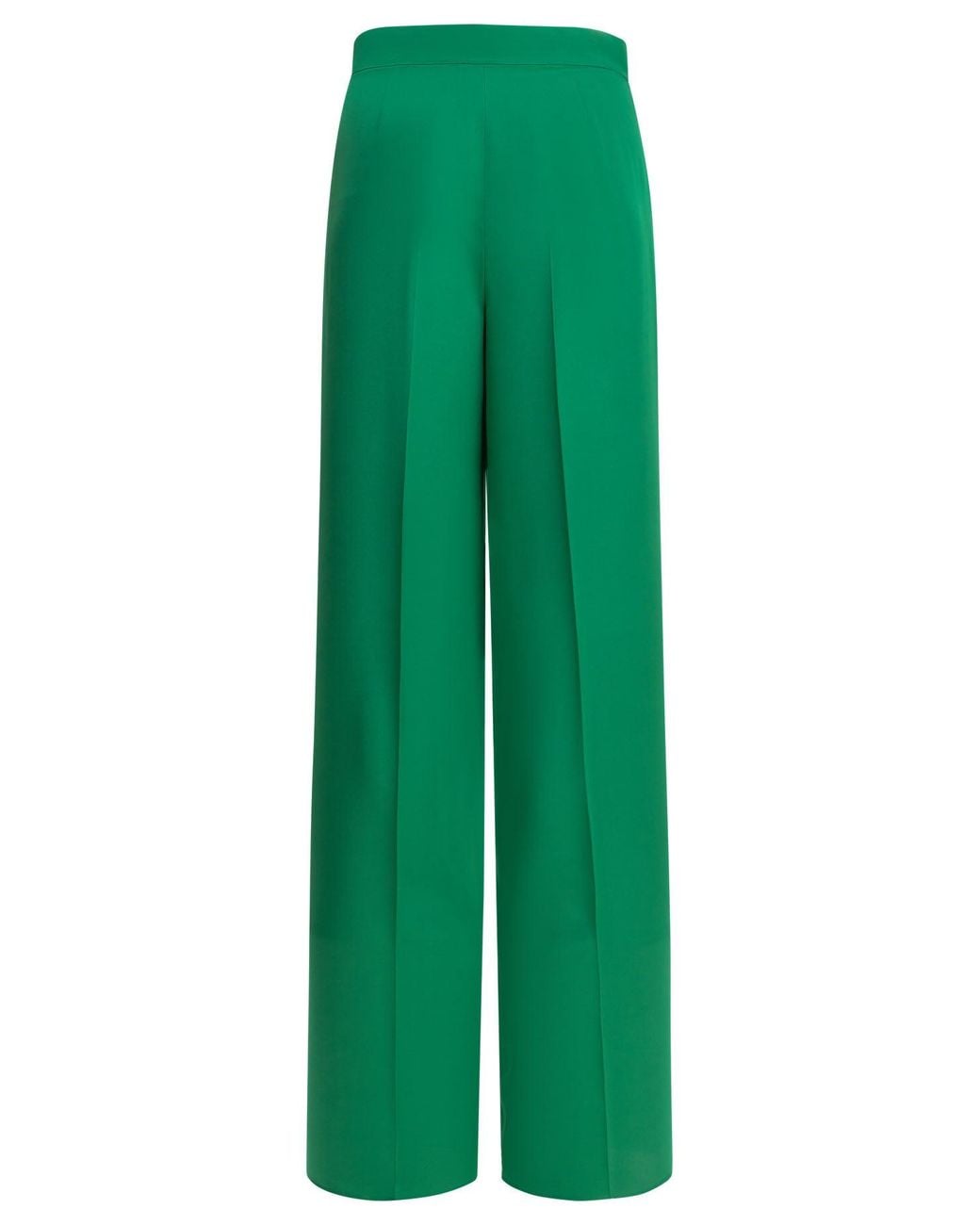 Max Mara Green Tailored Silk Pants
