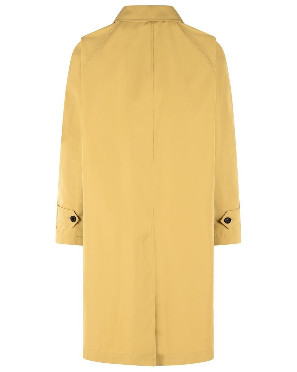 Burberry Yellow 'Hamper' Long Cotton Raincoat for men