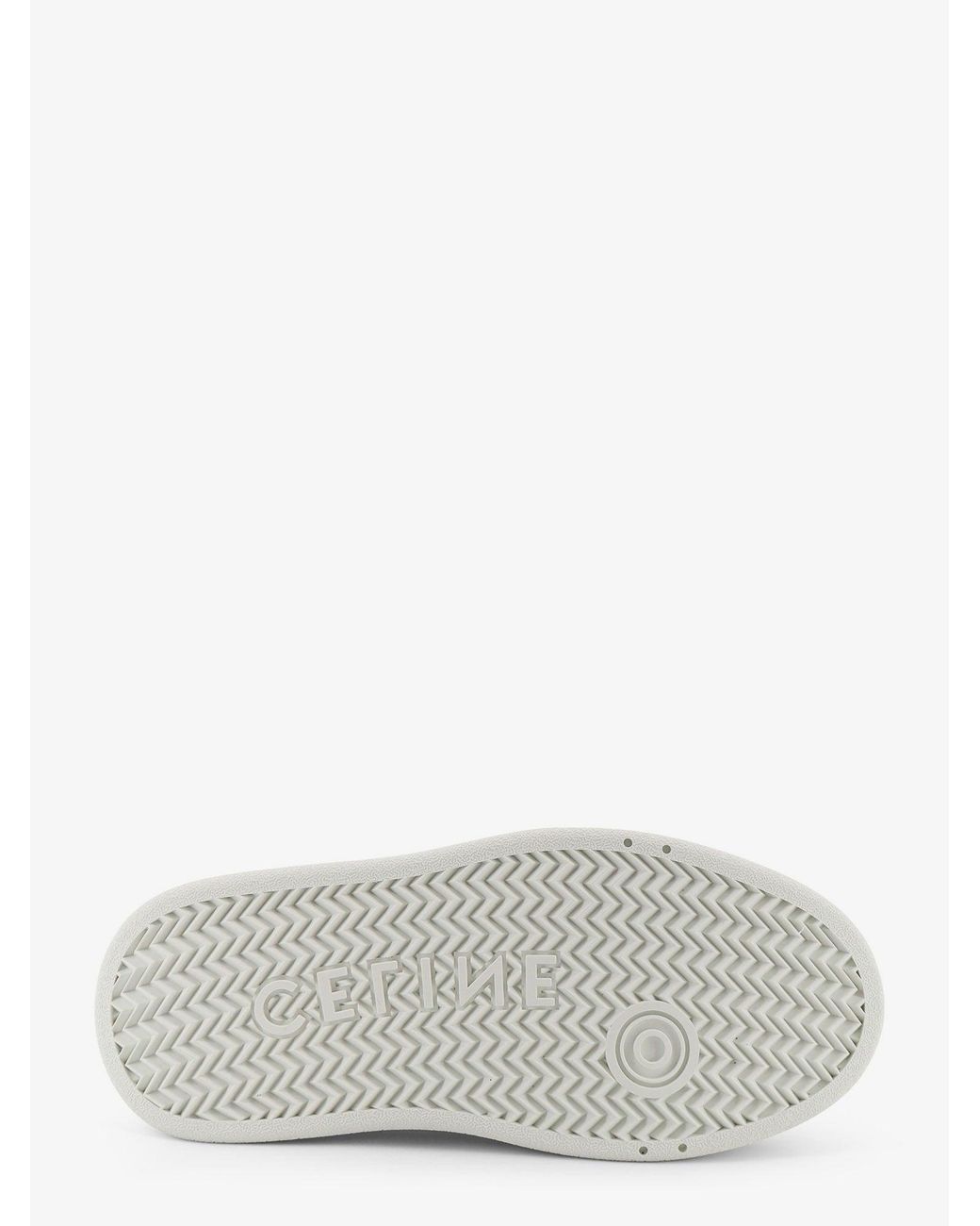 Céline White Block Sneakers With Side Triomphe Logo