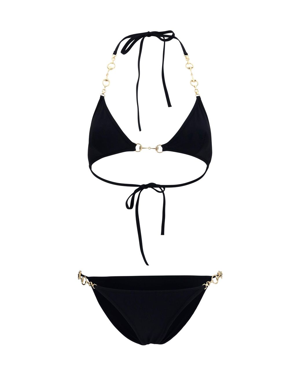 Gucci White Stretch Jersey Bikini With Horsebit