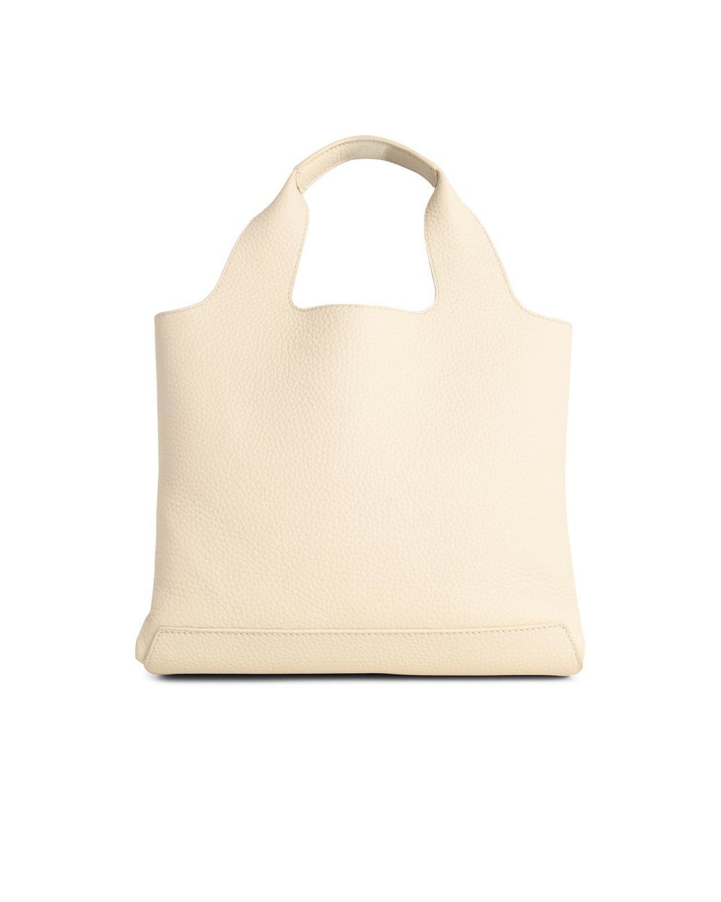 Hogan Natural Ivory Leather Shopping Bag