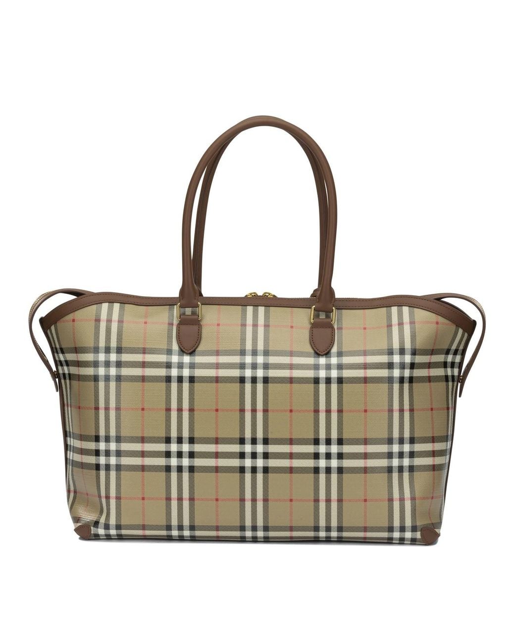 Burberry Natural "Check" Large Shoulder Bag