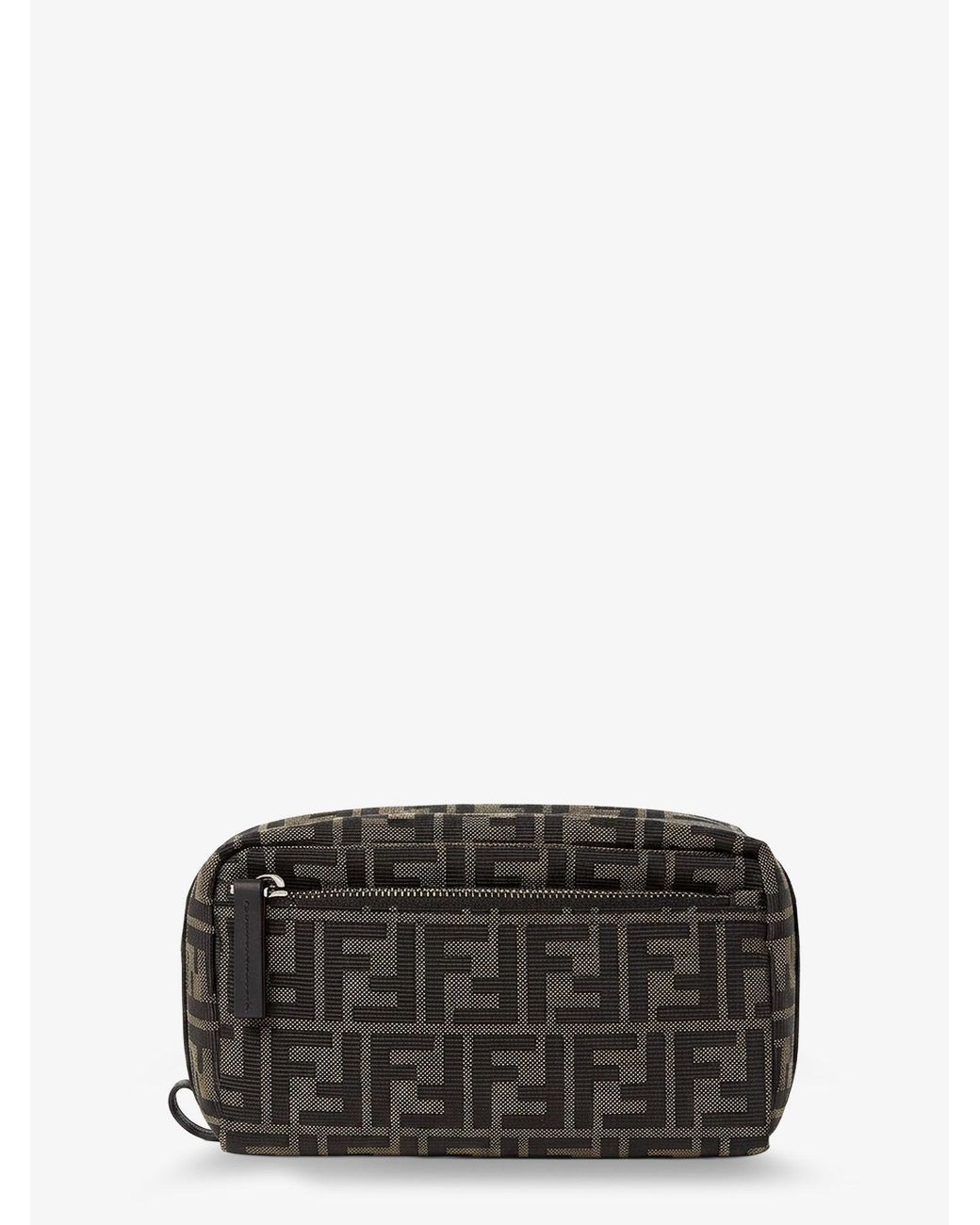 Fendi Black Ff Zucca Jacquard Fabric Clutch Bag for men