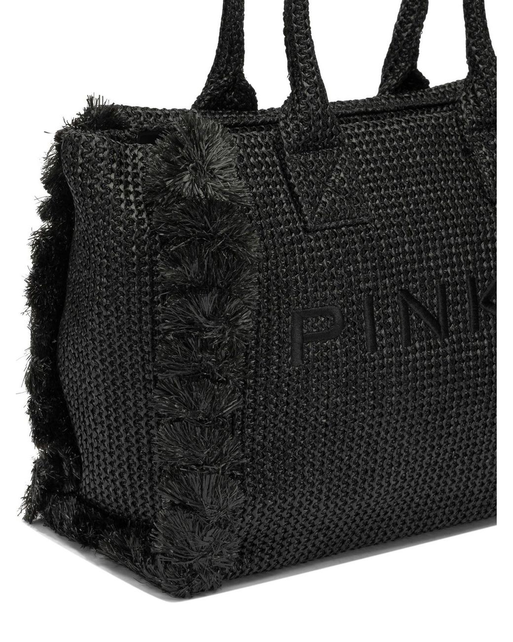 Pinko Black Polypropylene Polyester Polyester Cotton Polyamide Polyurethane Polyester Handbag