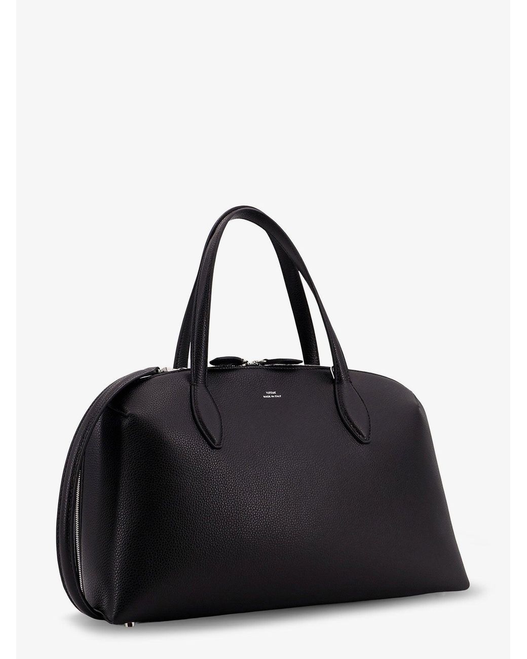 Totême Black Hammered Leather Handbag