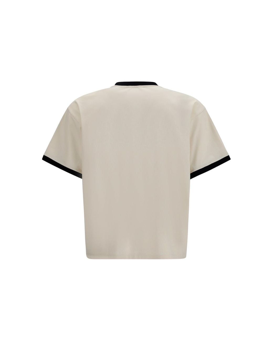 Versace Natural Cotton Jersey T-Shirt With Poplin Balloo for men