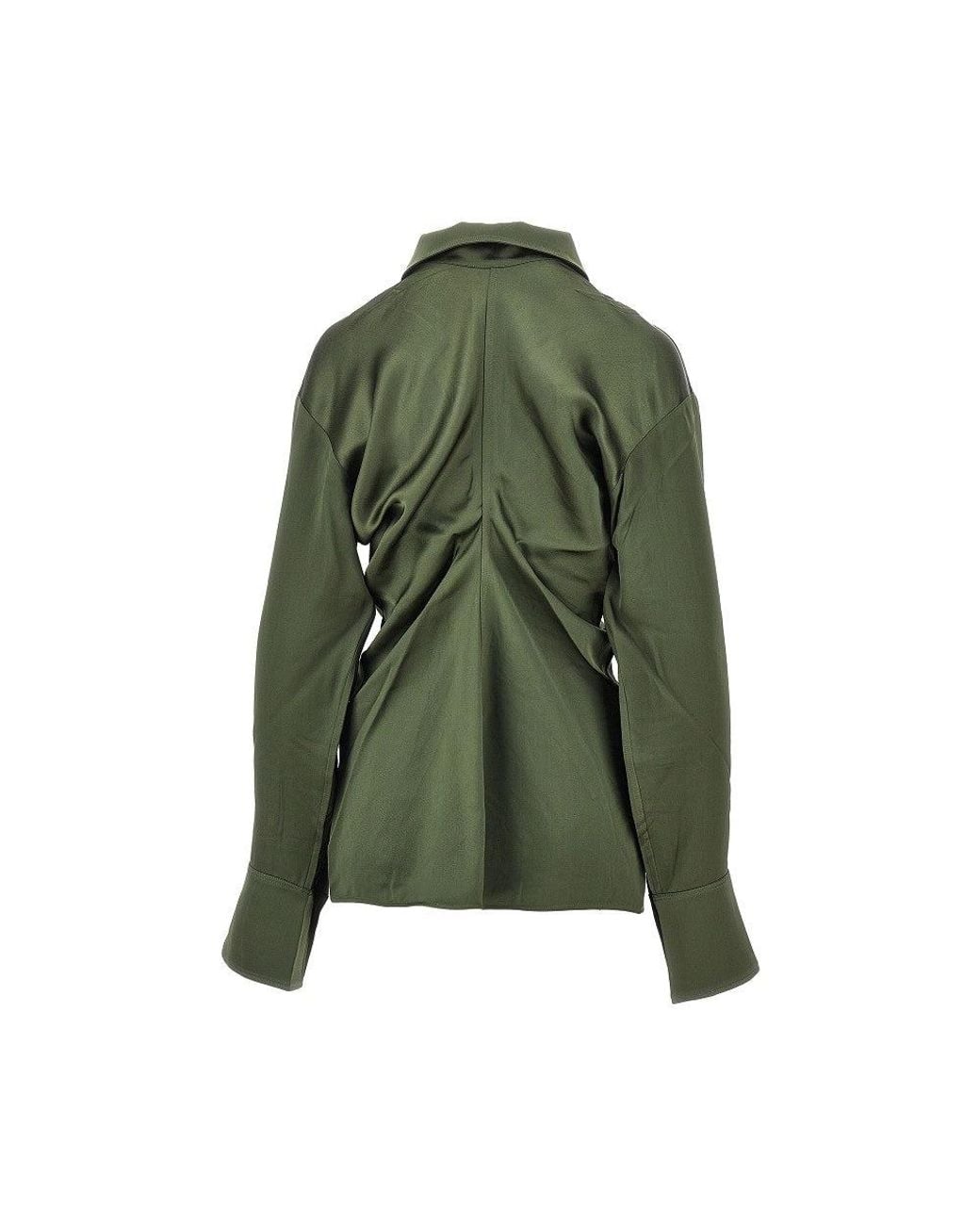 Totême Green Satin Slouch Blouse