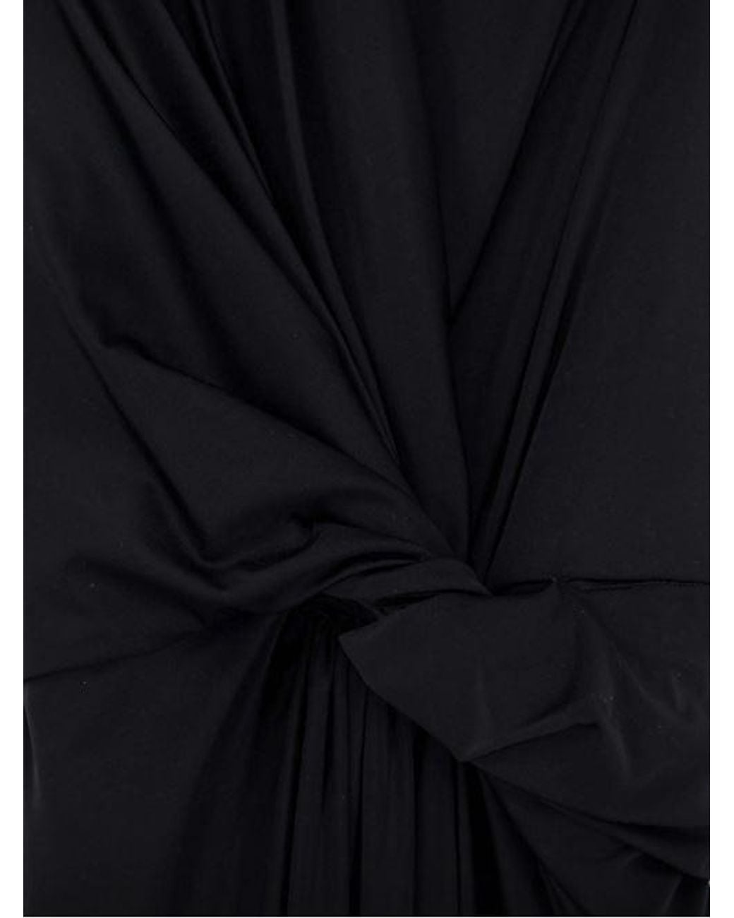 Balenciaga Black Stretch Fabric Long Asymmetrical Dress