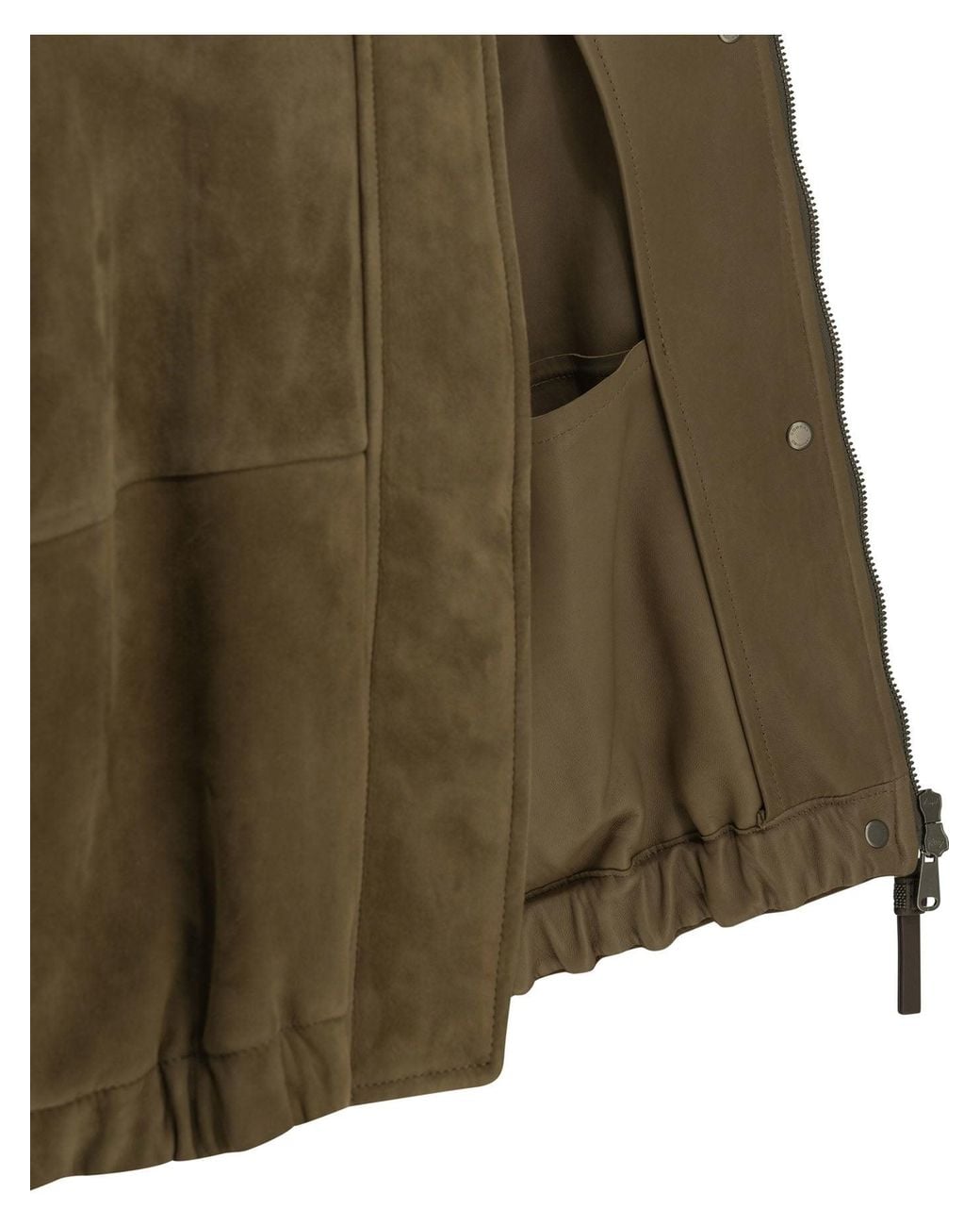 Brunello Cucinelli Green "Couture" Leather Jacket