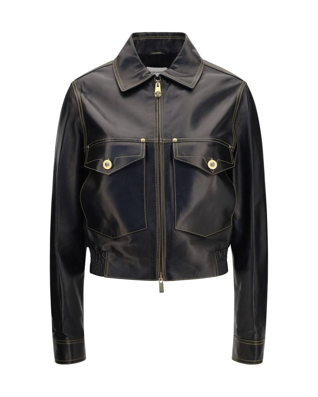 Versace Black Nappa Leather Jacket