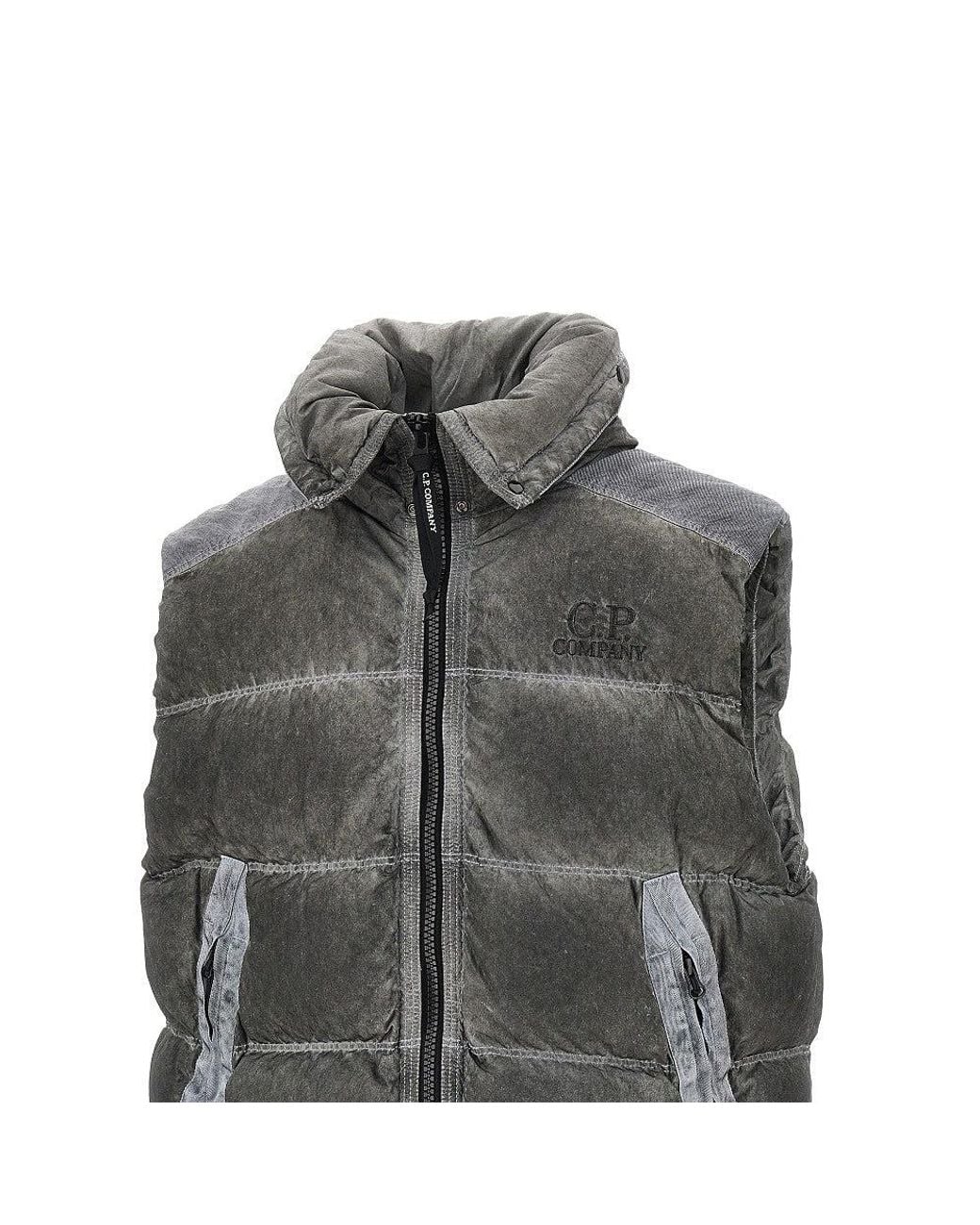 C P Company Gray Eco-Chrome R Padded Vest for men