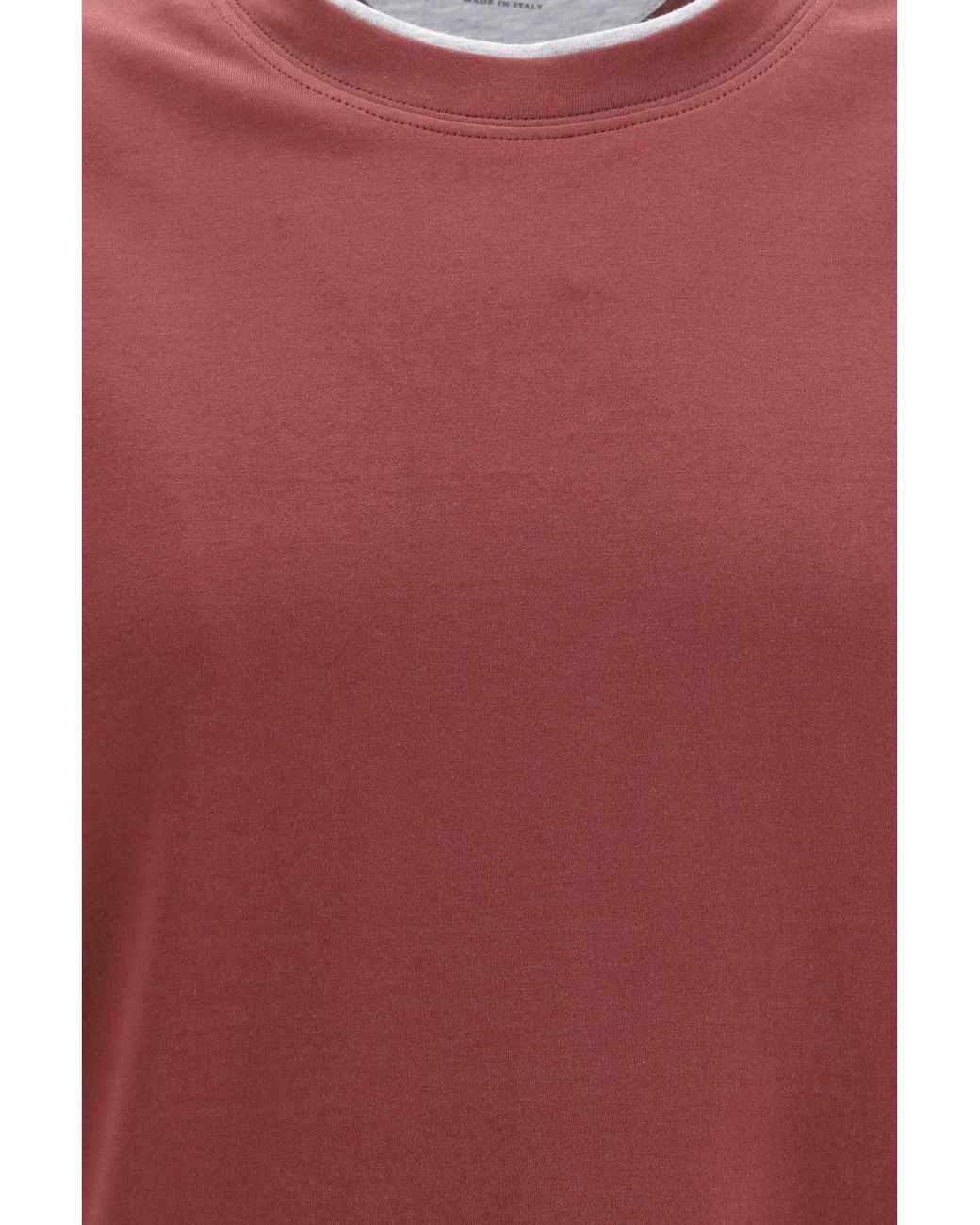 Brunello Cucinelli Red T-Shirt Cotton for men