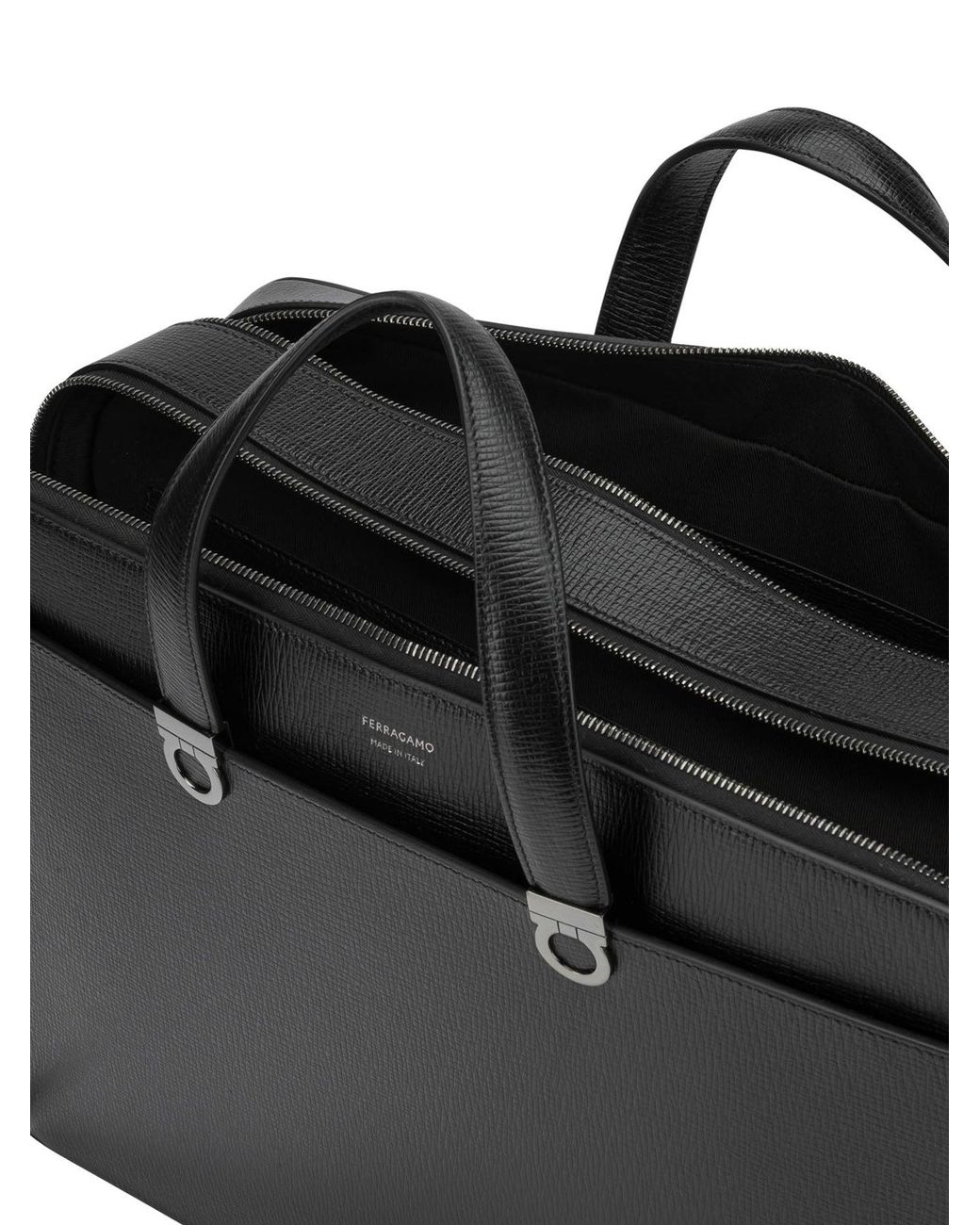 Ferragamo Black Gancini Large Handbag for men
