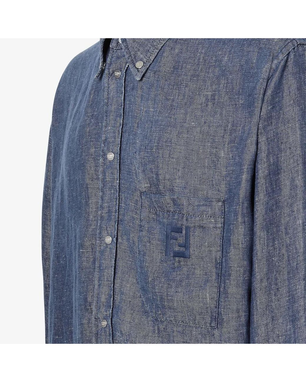 Fendi Blue Denim Shirt for men