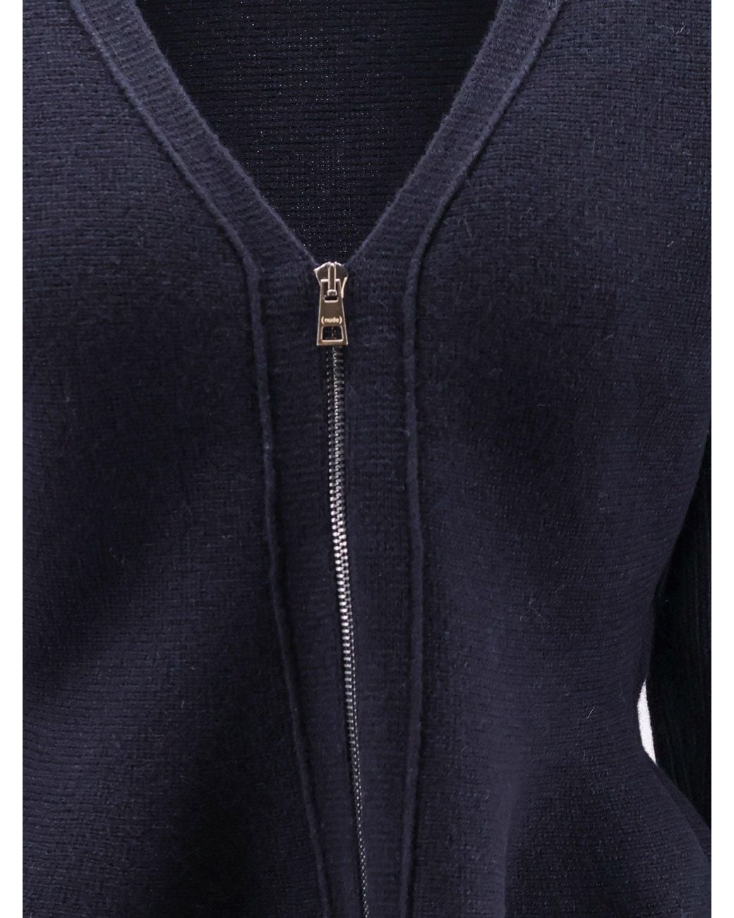 Nude Blue Wool Blend Cardigan