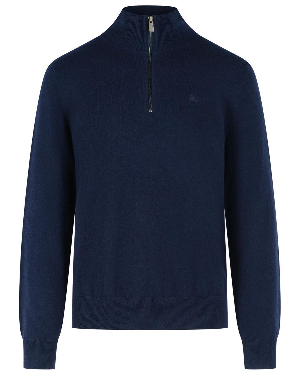 Burberry Blue Funnel Neck Sweater Cashmere Blend for men