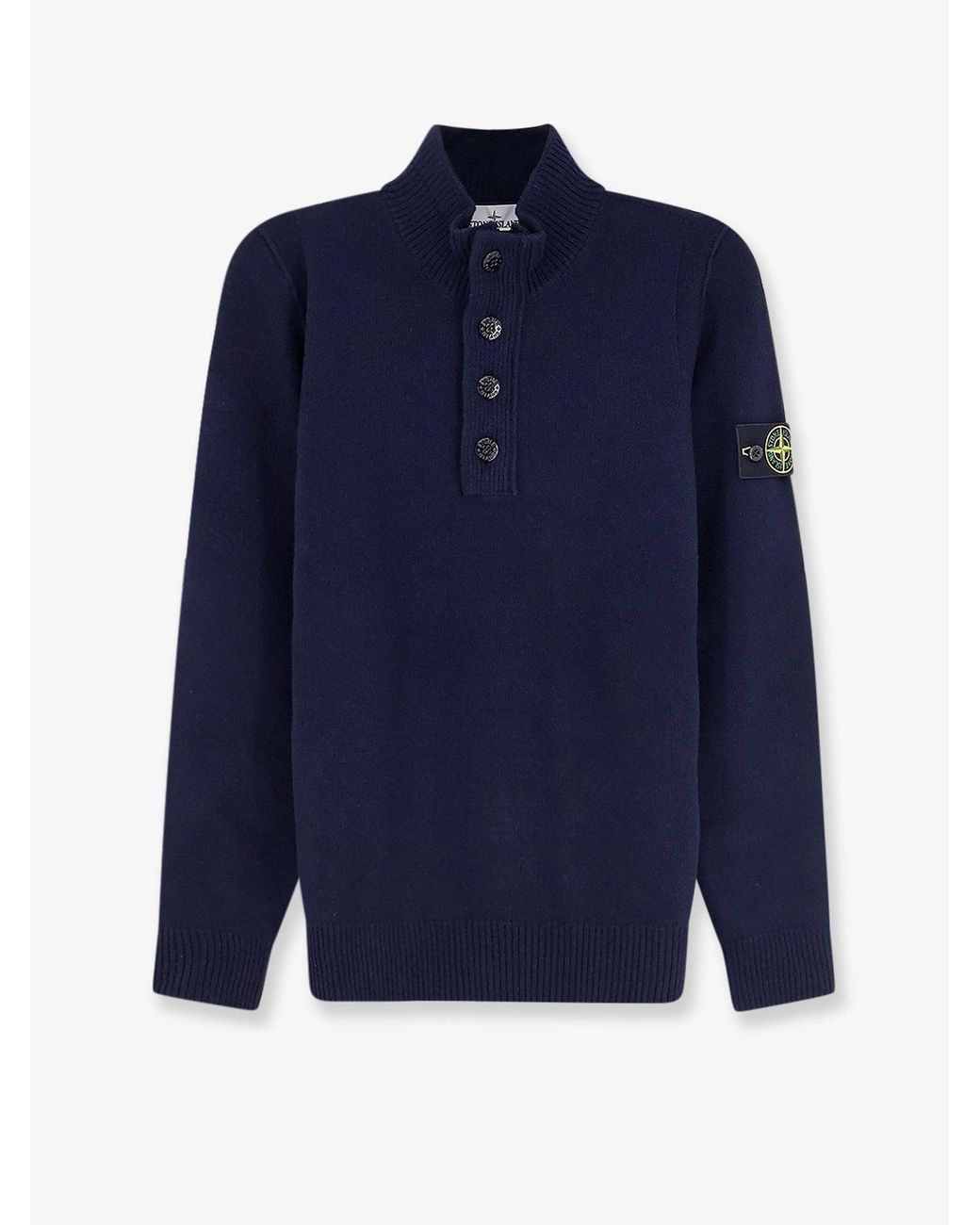 Stone Island Blue Virgin Wool Blend Sweater for men