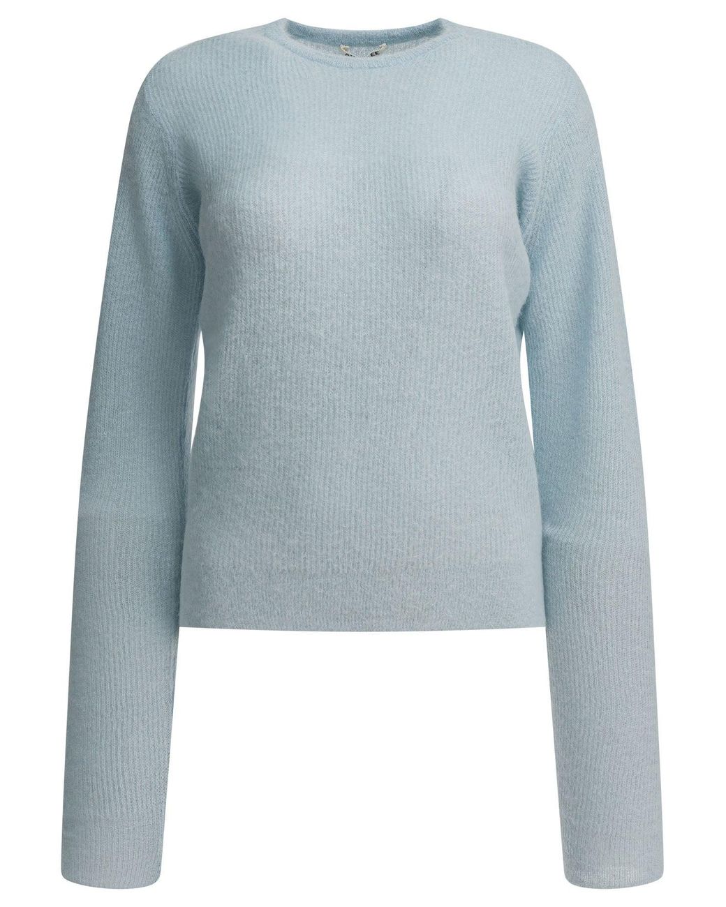 Auralee Blue Alpaca Crewneck Sweater Knitwear Light