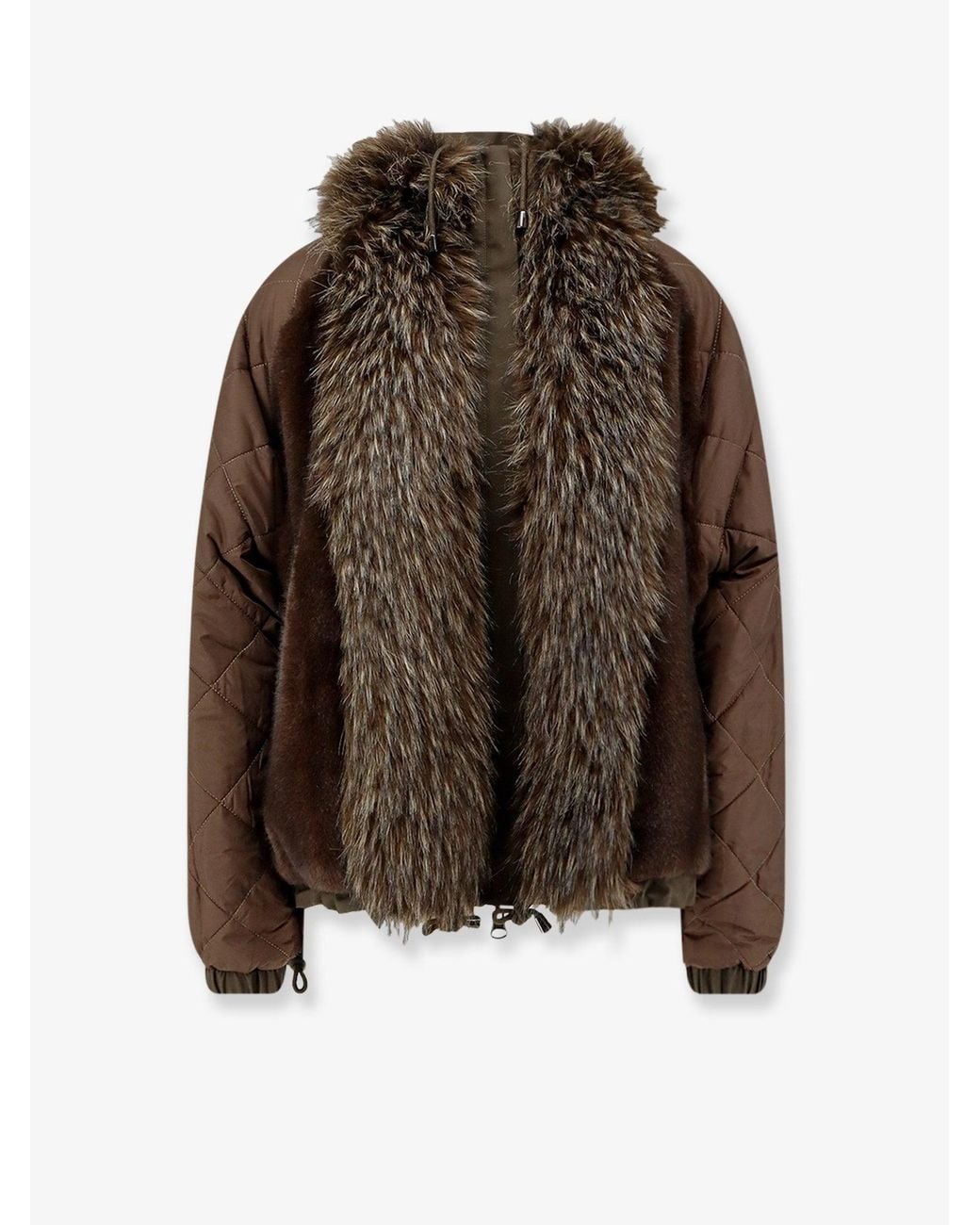 VALENTINI 1972 Brown Reversible Faux Fur Parka
