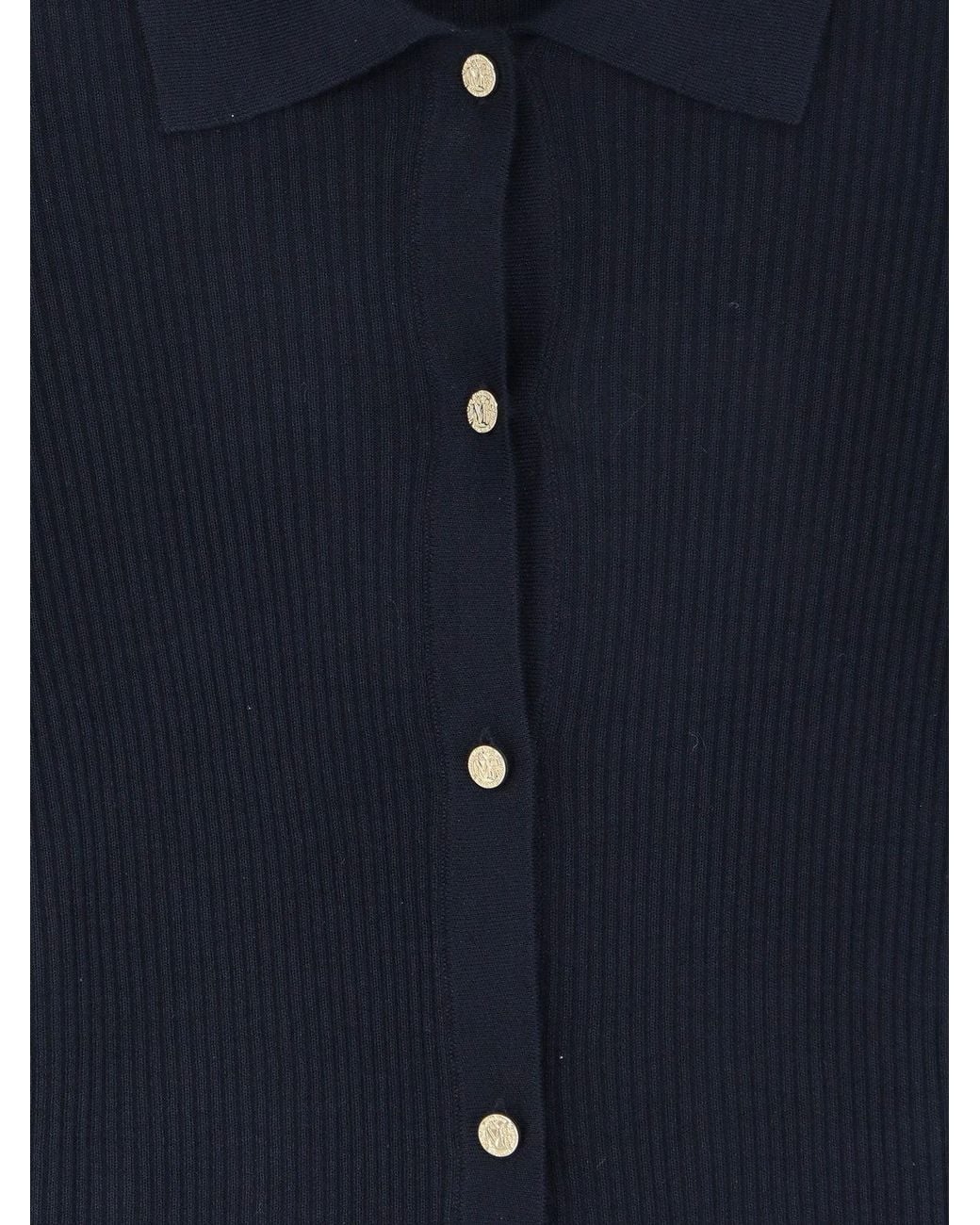 Max Mara Blue Smmlimone Virgin Wool Cardigan