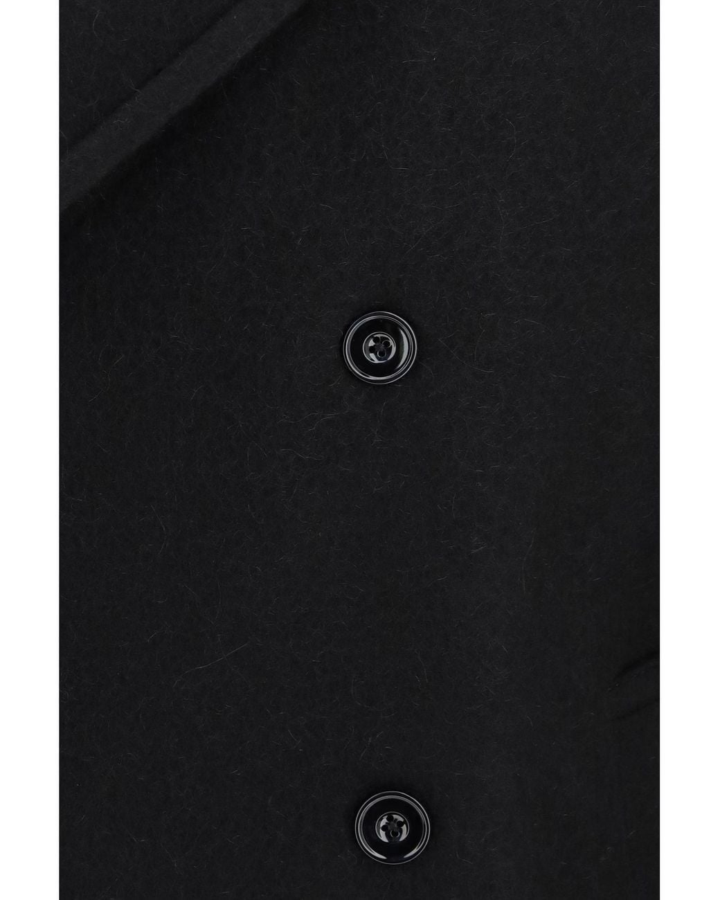 Lemaire Black Short Double-Breasted Wool Alpaca Coat for men