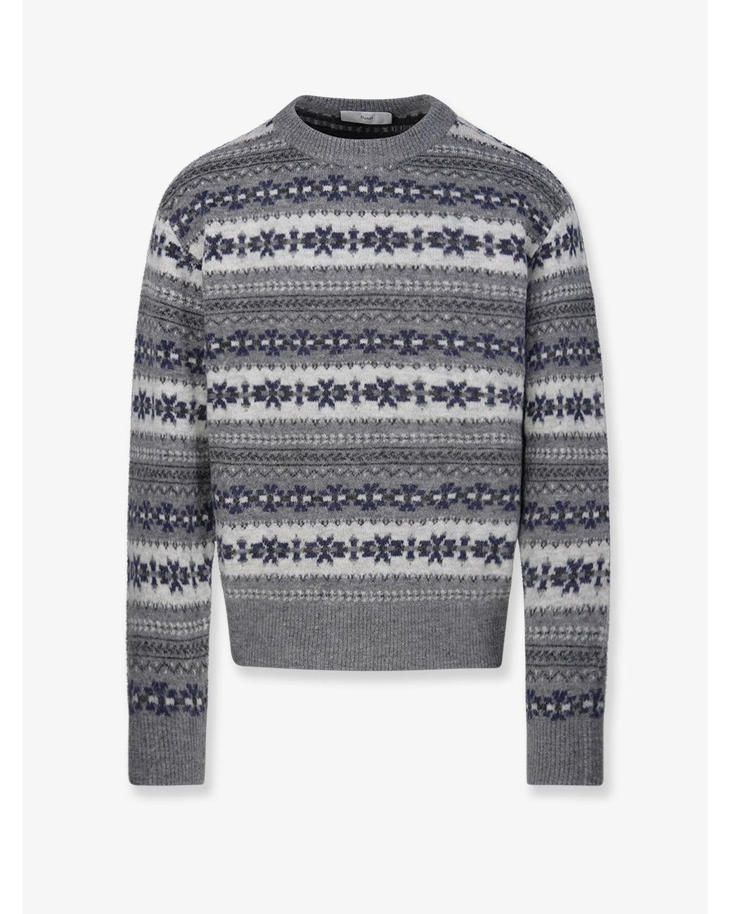 DUNST Gray Fairisle Wool Blend Sweater