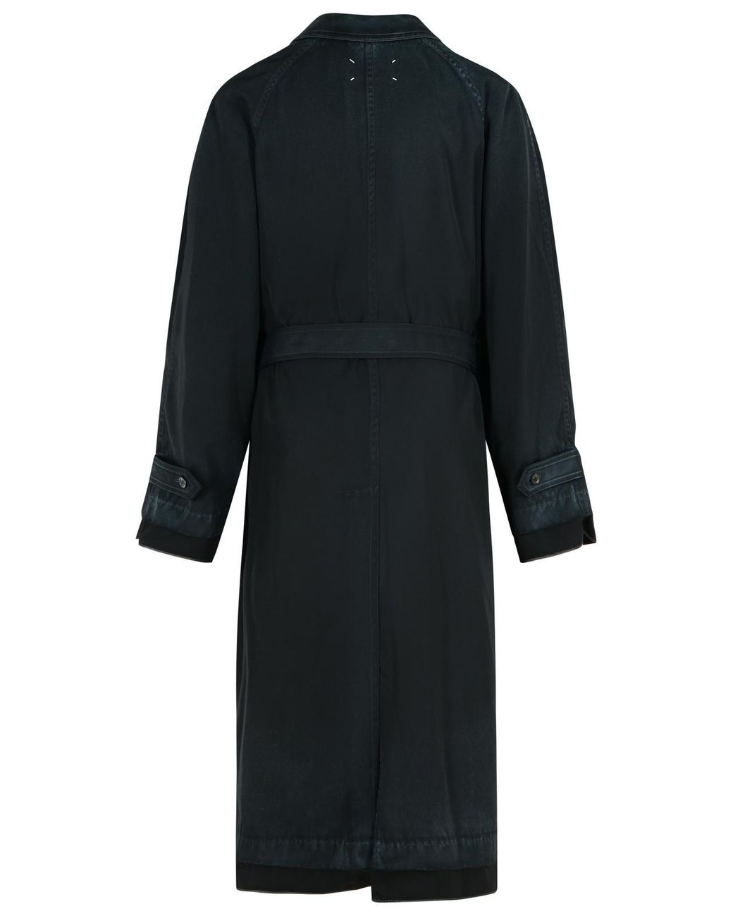 Maison Margiela Black Virgin Wool Trench Coat for men