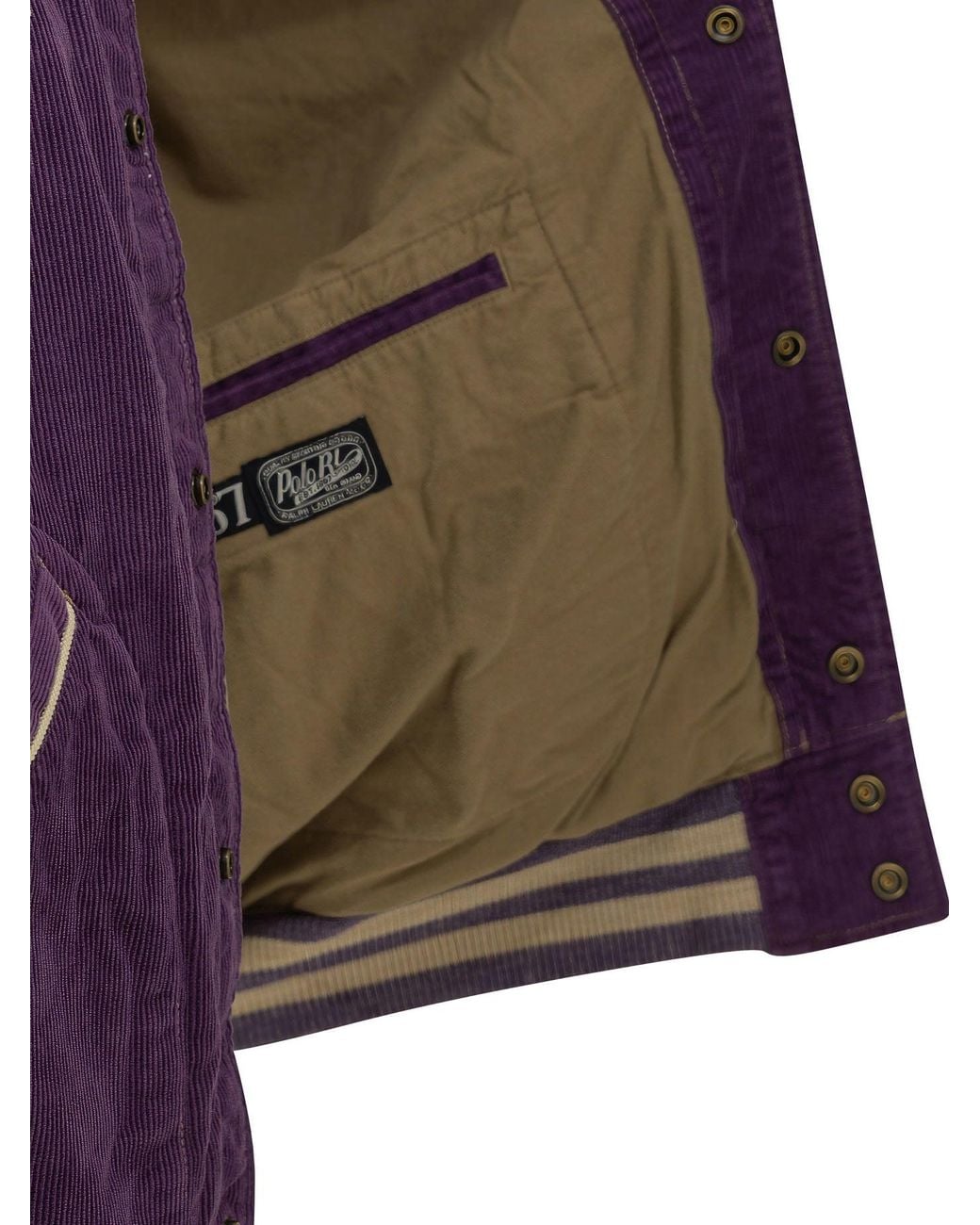 Polo Ralph Lauren Purple Velvet Bomber Jacket With Logo for men