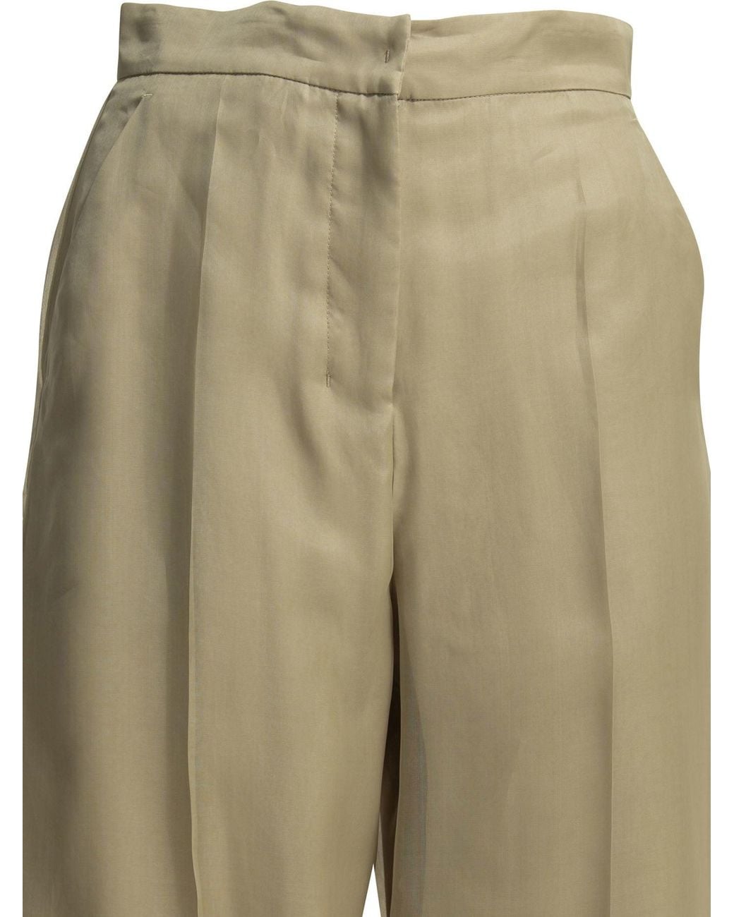 Max Mara Natural Tailored Silk Pants