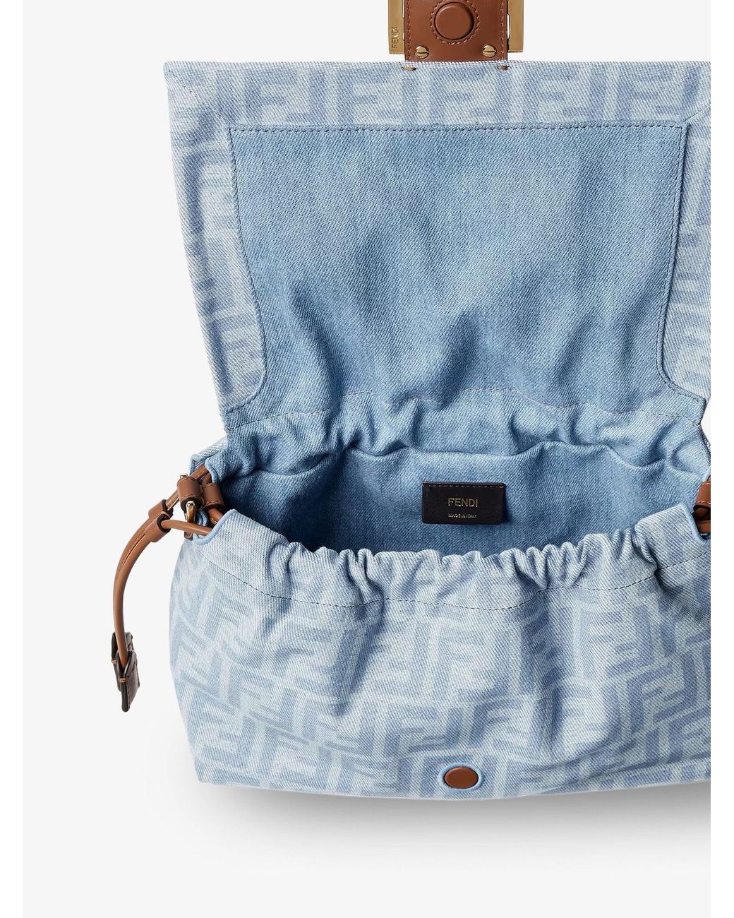 Fendi Blue Mamma Baguette Light Denim Crossbody Bag