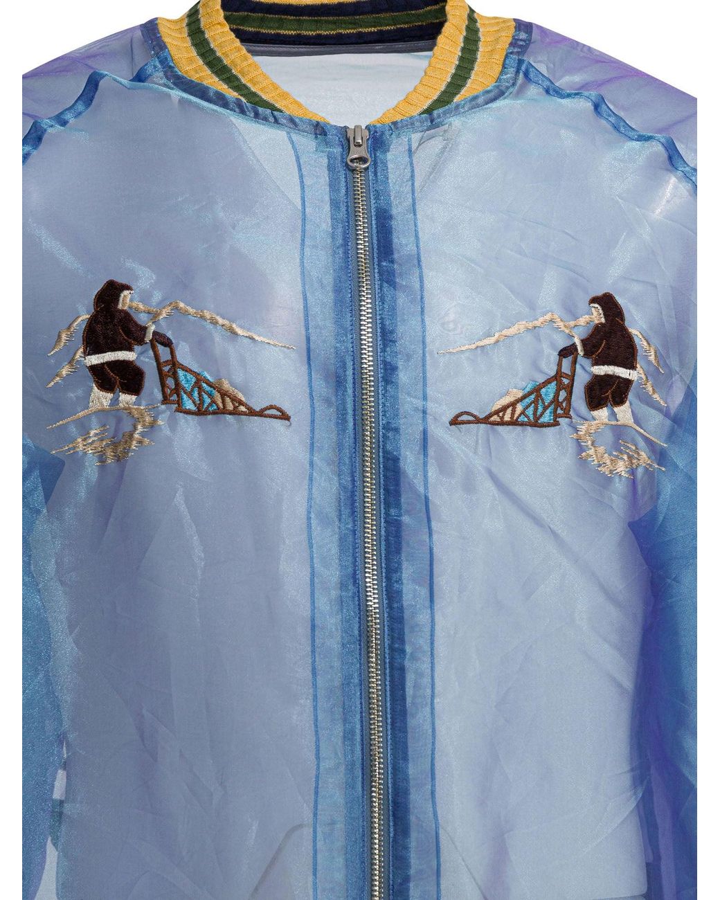 Kapital Blue Sheer Pearl Mosquito Guard Bomber Jacket Light for men