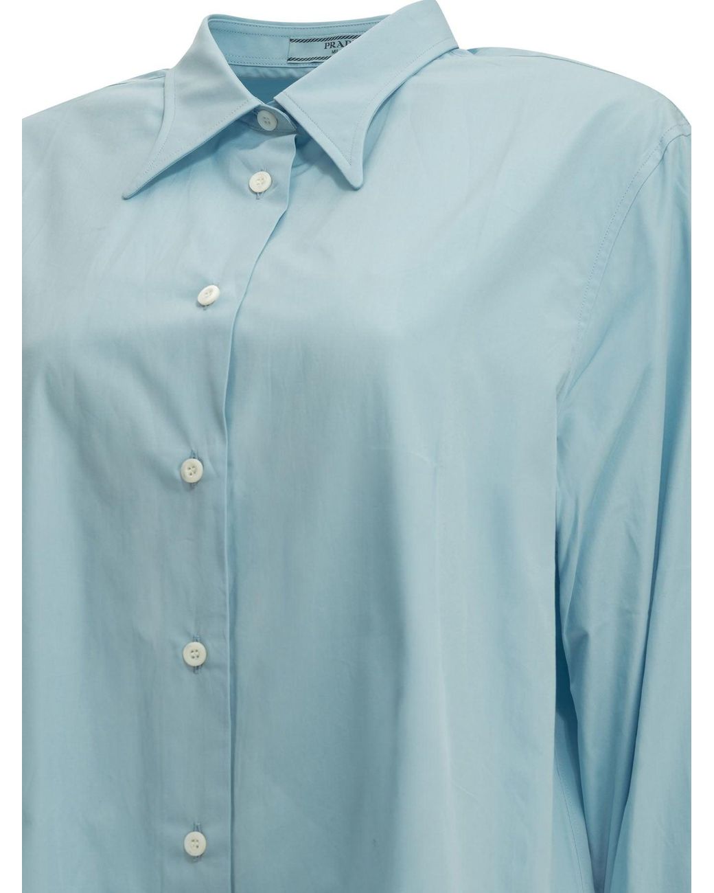 Prada Blue Poplin Shirt Light