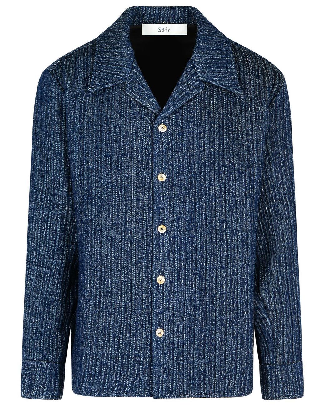 Séfr Blue 'Wes' Cotton Shirt for men