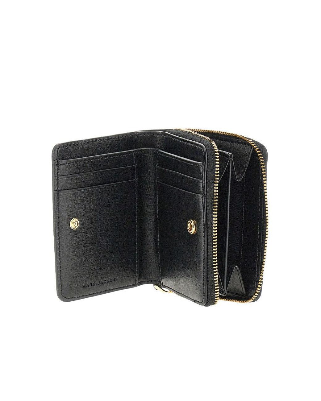 Marc Jacobs Black Grained Leather Mini Compact Wallet