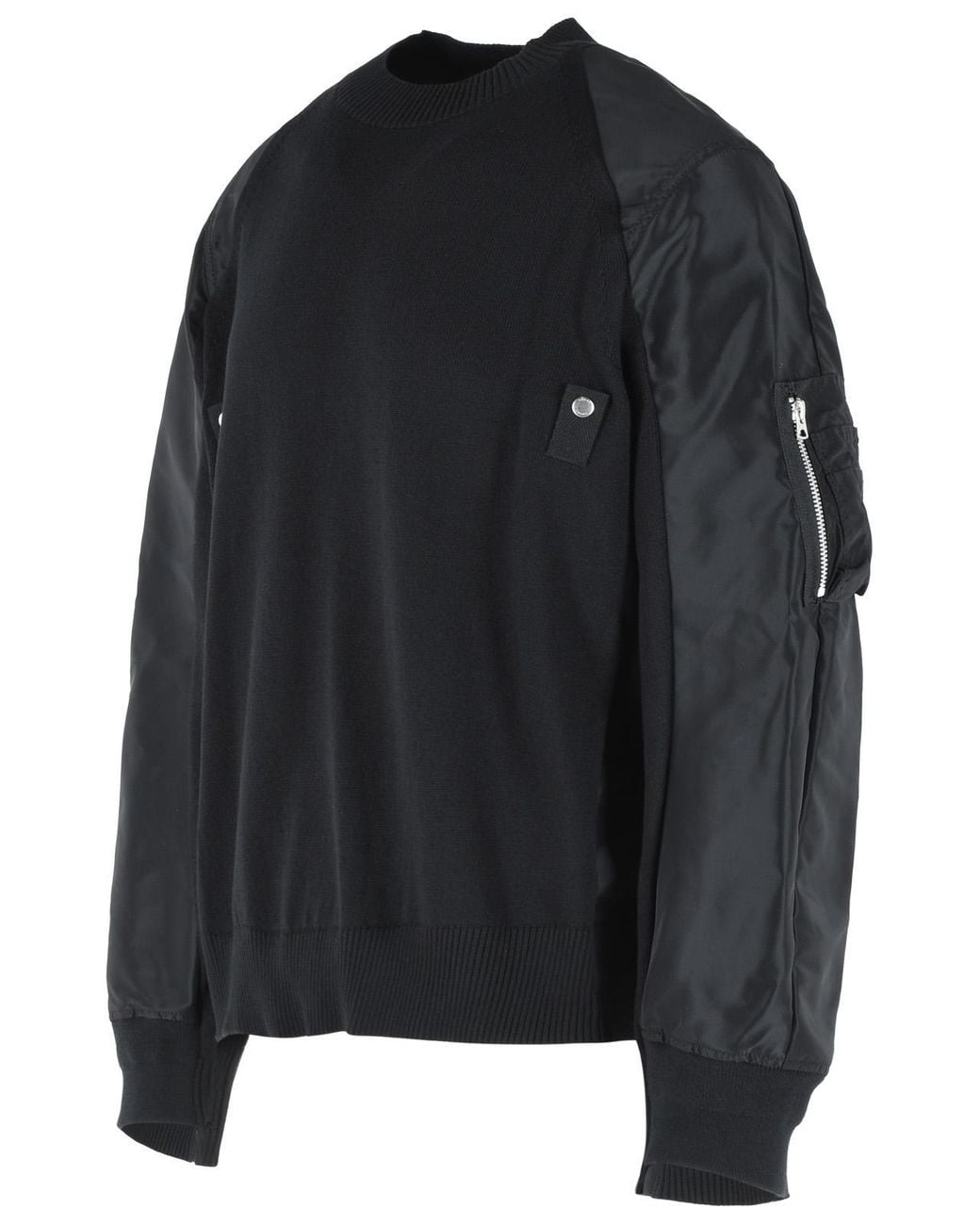 Sacai Black Cotton Blend Sweater for men