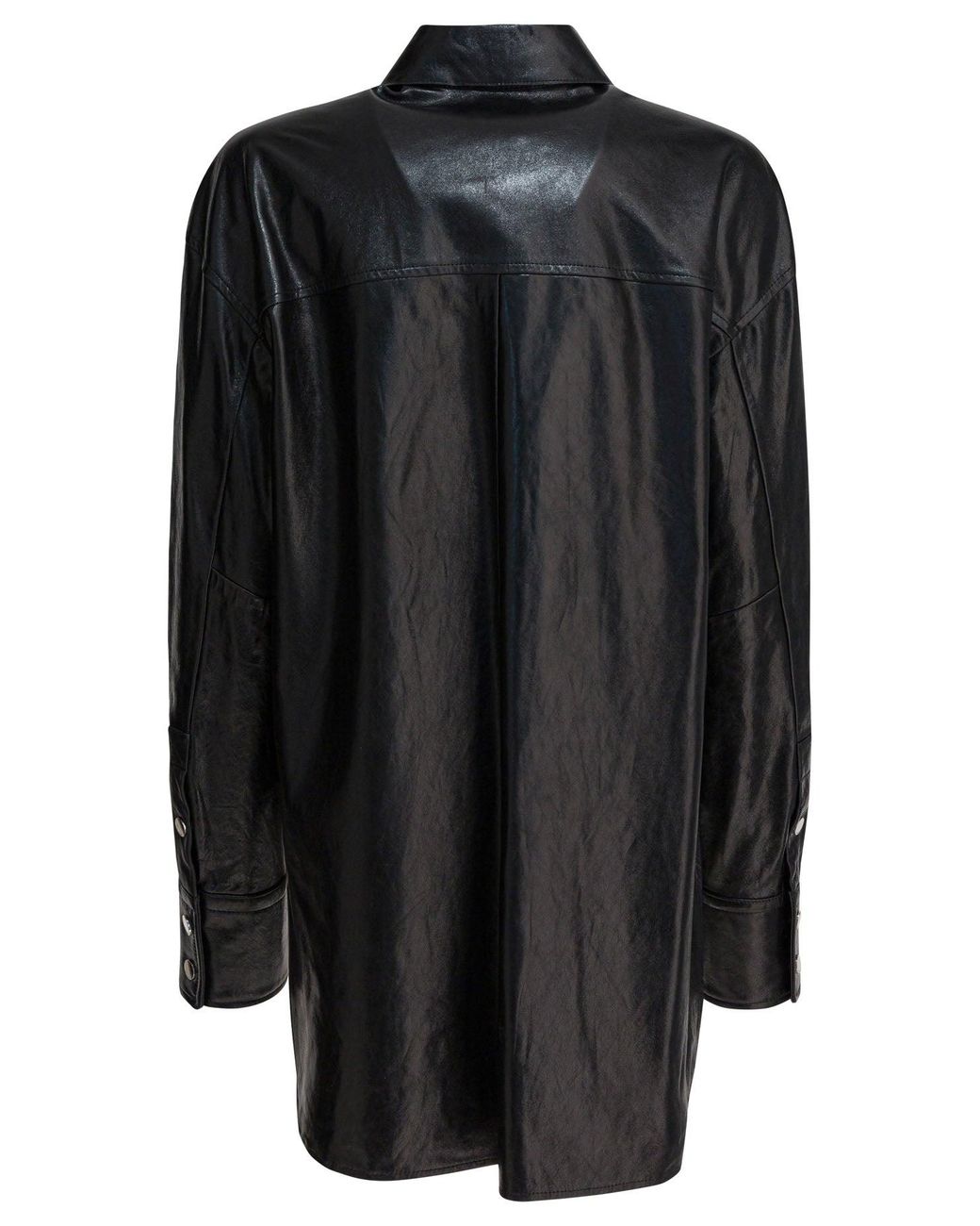 Max Mara Black Leather Shirt Shirts