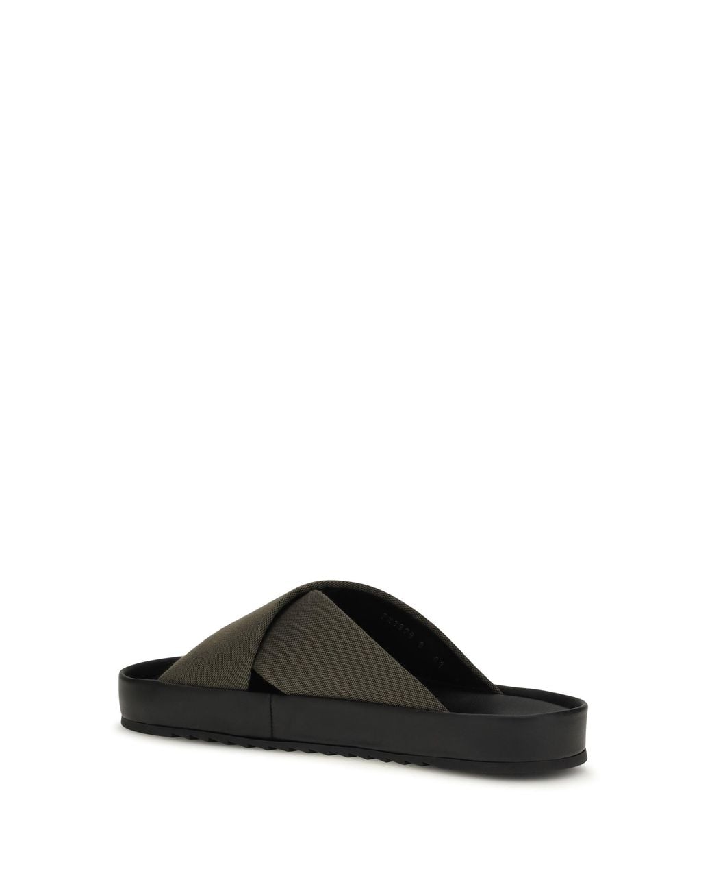 Fendi Black Double Slide Sandals V.Militare Nero+Nero for men