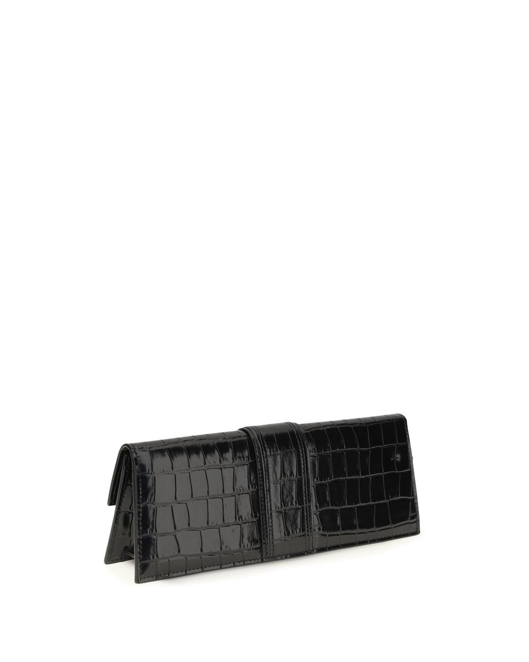 Jacquemus Black Crocodile-Effect Bambino Pouch