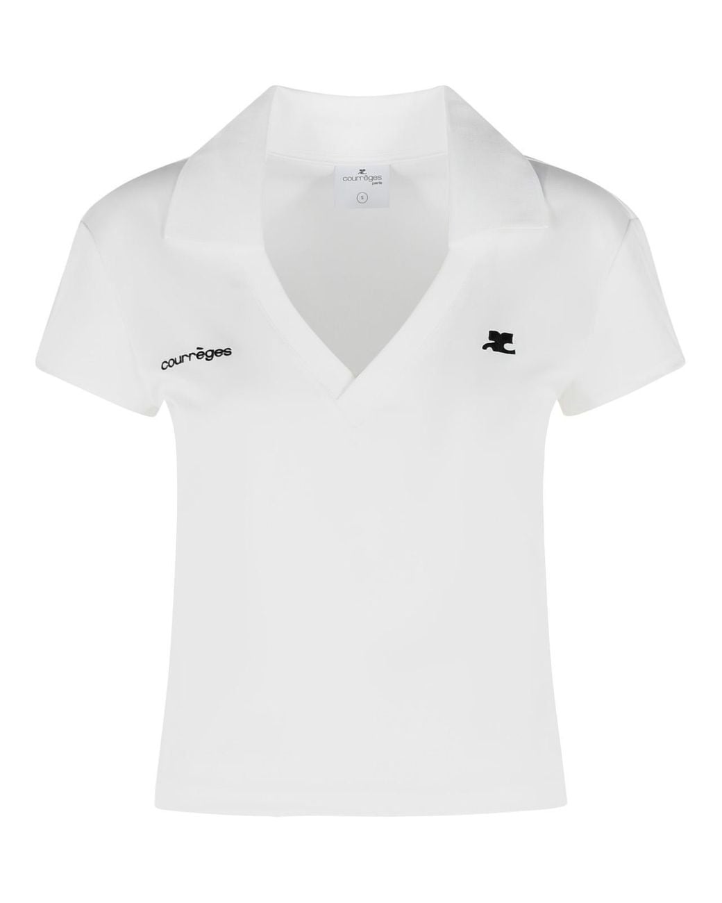 Courreges White Polyester Polo Shirt