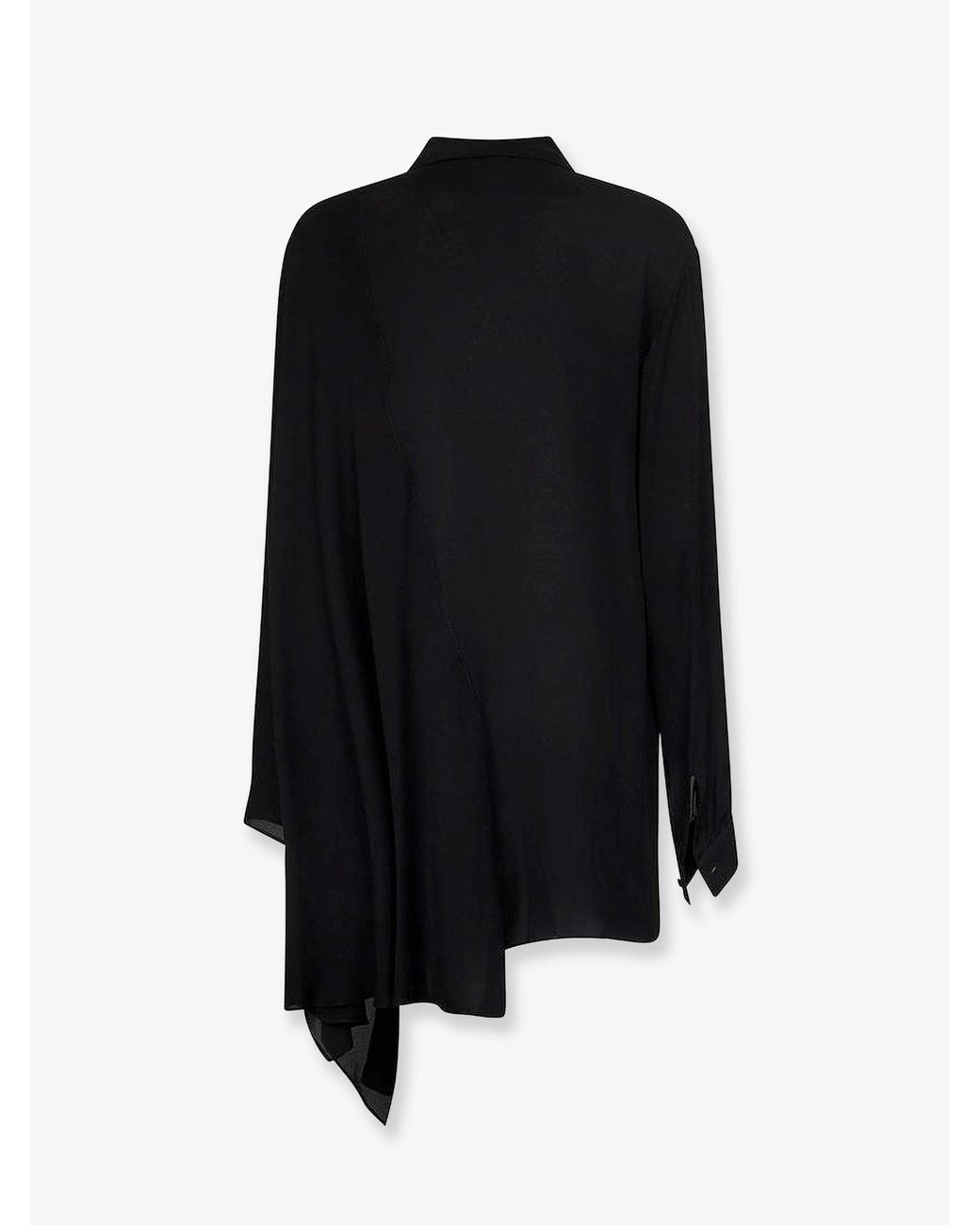 Balenciaga Black Silk Shirt With Bow