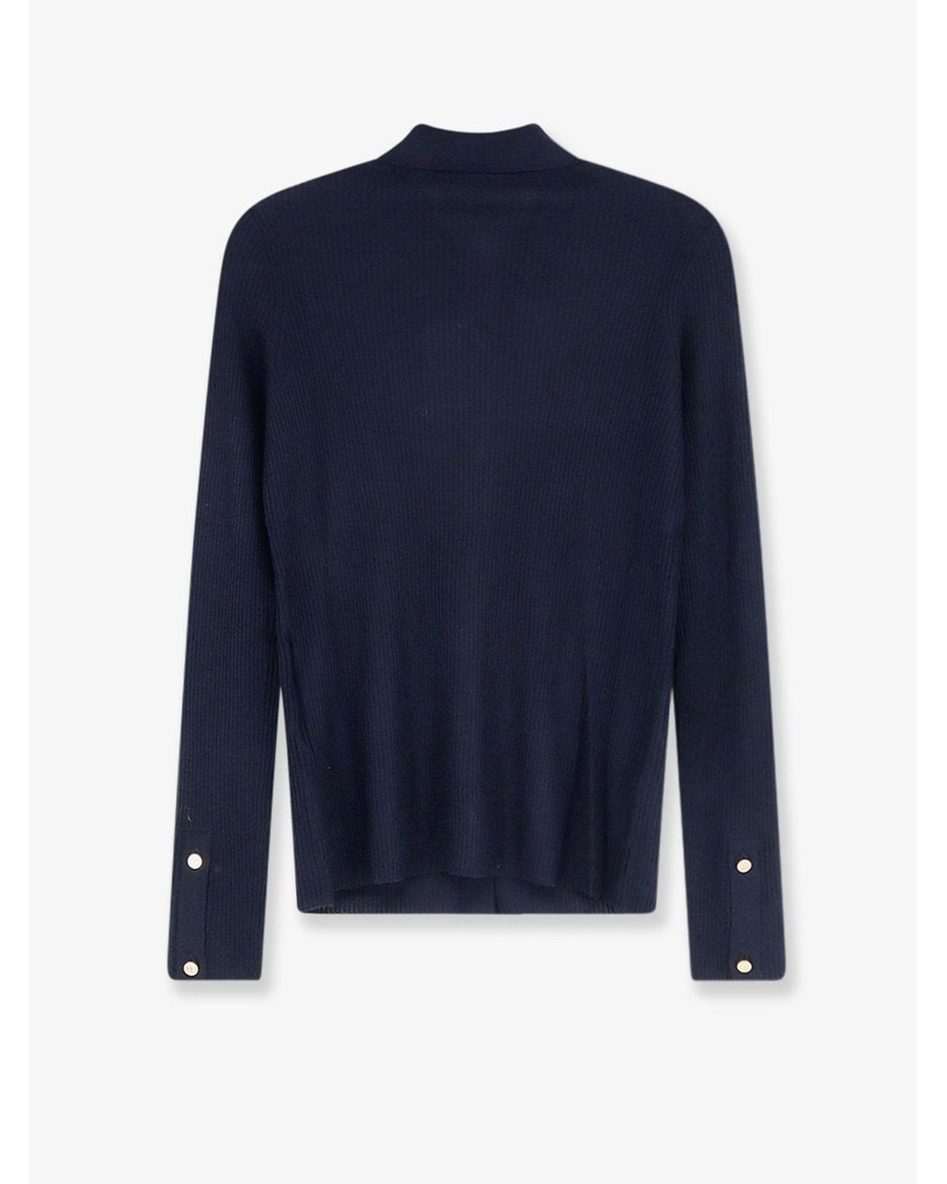 Max Mara Blue Smmlimone Virgin Wool Cardigan