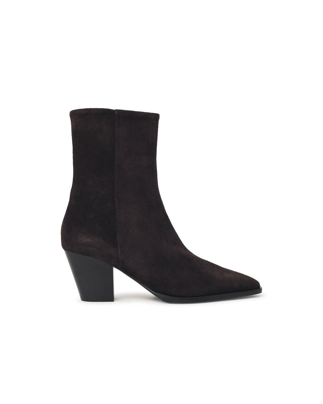 Aeyde Black 'Hedvig' Mocha Suede Ankle Boots
