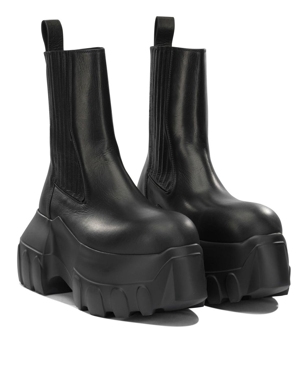 Rick Owens Black "Beatle Mega Tractor" Pull-On Boots