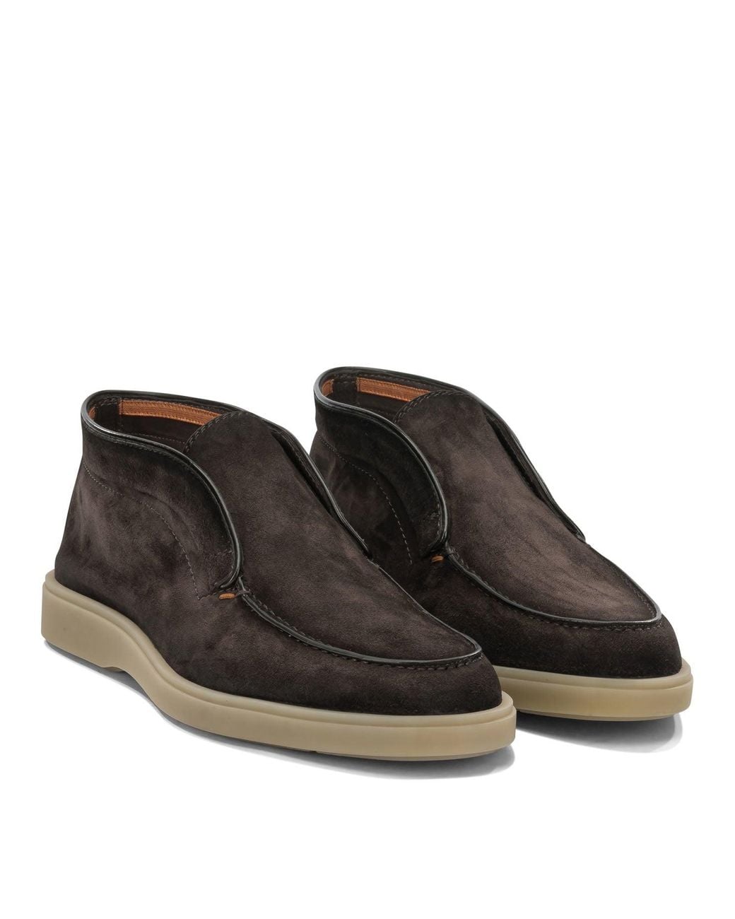 Santoni Brown Digits Loafers for men