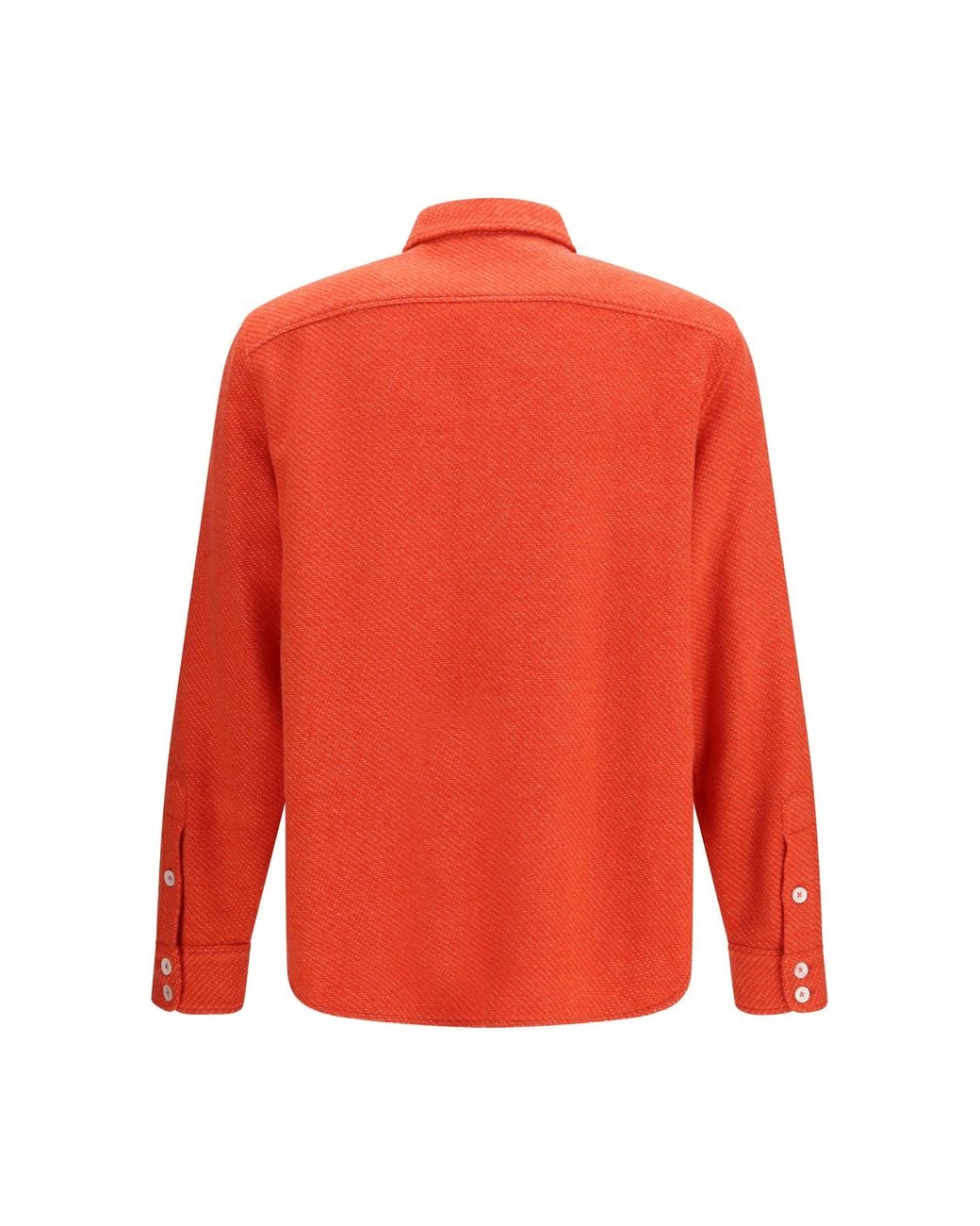 Umit Benan Orange Trutz Cashmere Shirt Tomato for men
