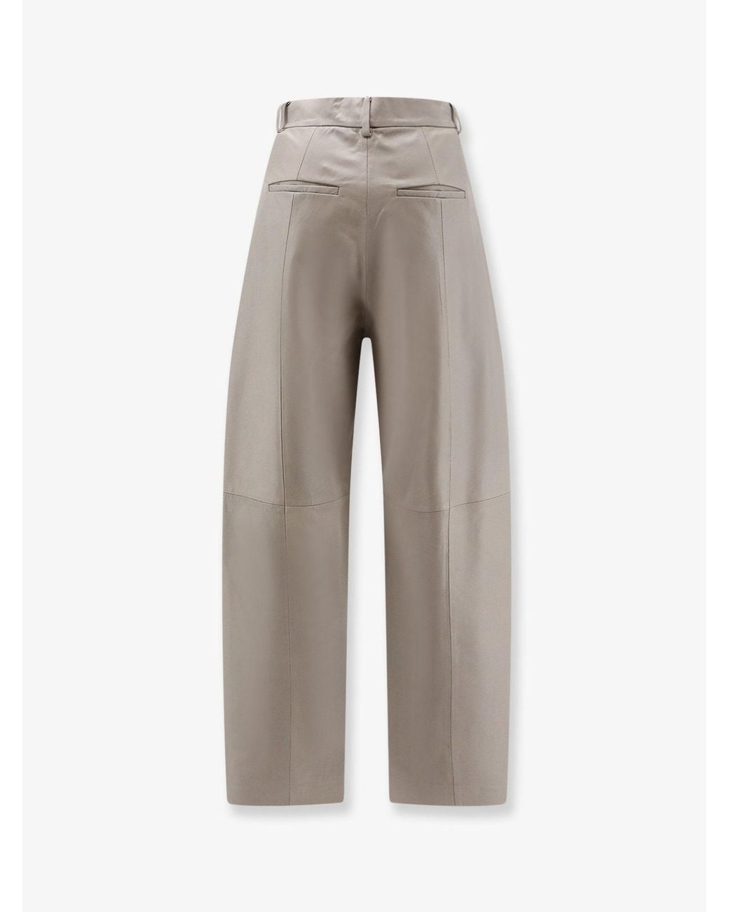 Alysi Gray Leather Trousers