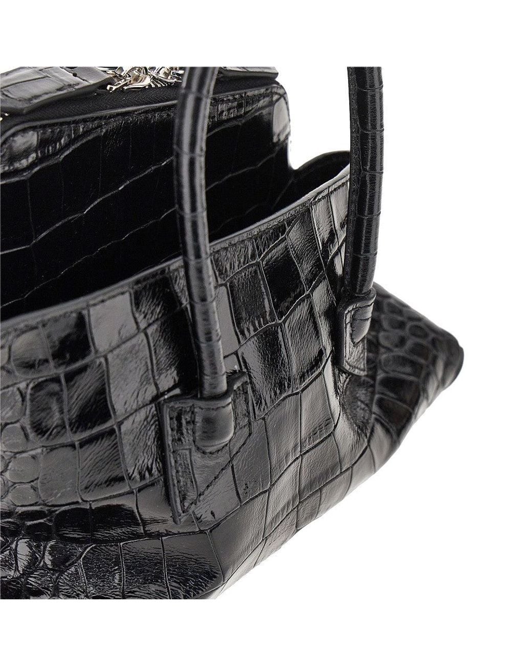The Attico Black Leather Mini 'La Passeggiata' Bag