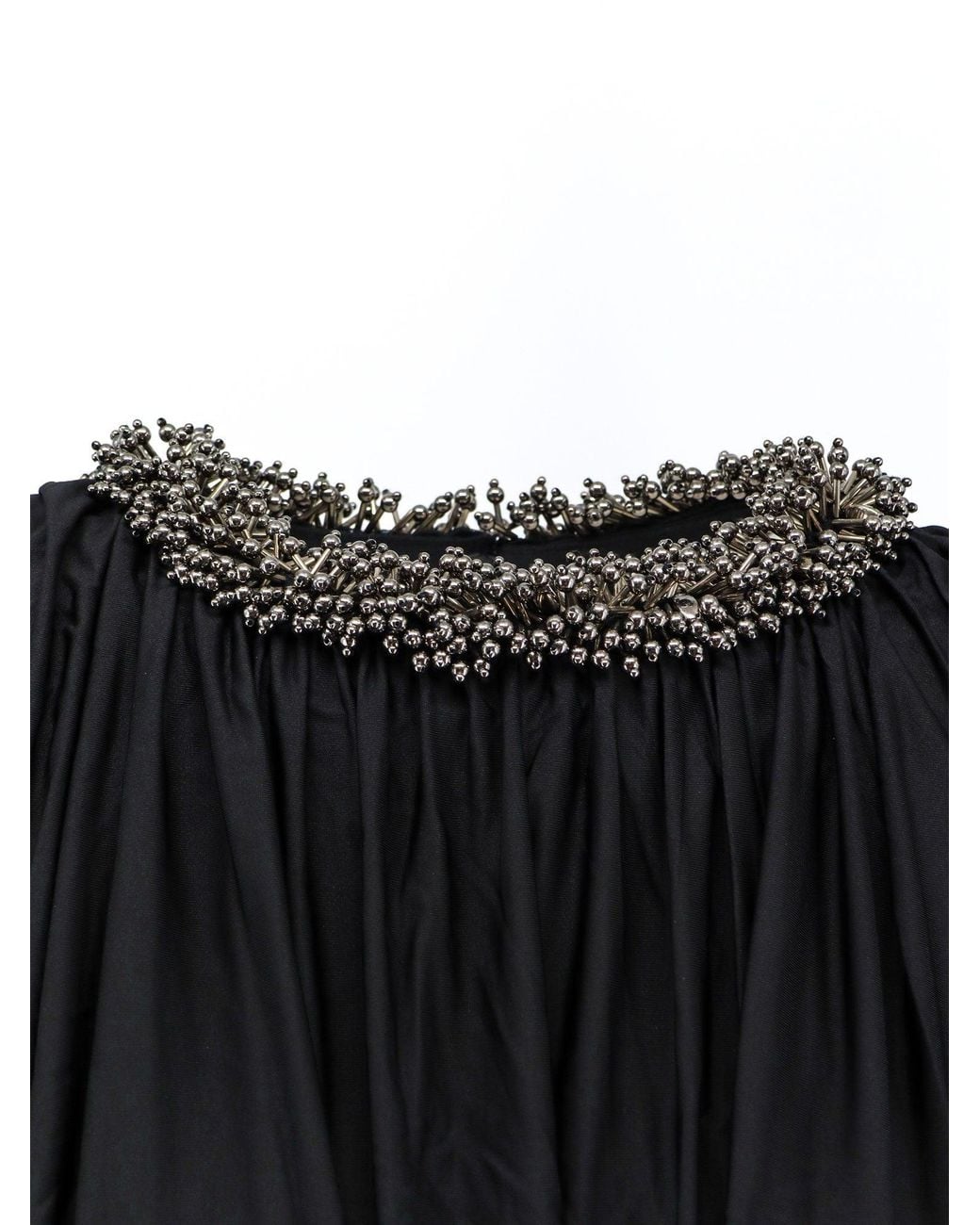 Self-Portrait Black Jersey Top Asymmetric Sleeves